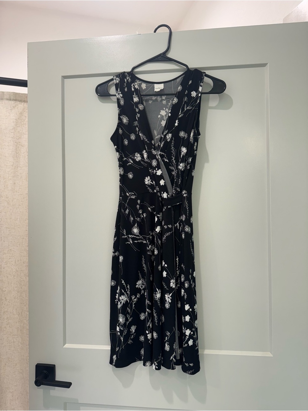 Kaileigh Black & White Floral Wrap Dress